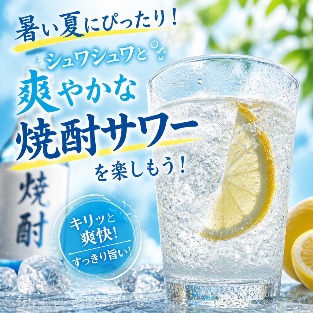 暑い夏にぴったり！シュワシュワと爽やかな焼酎サワーを楽しもう！